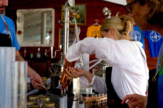 Rum Making Masterclass Galleon Beach Antigua for 1 Person - Bottling your take-home rum with a label and red wax